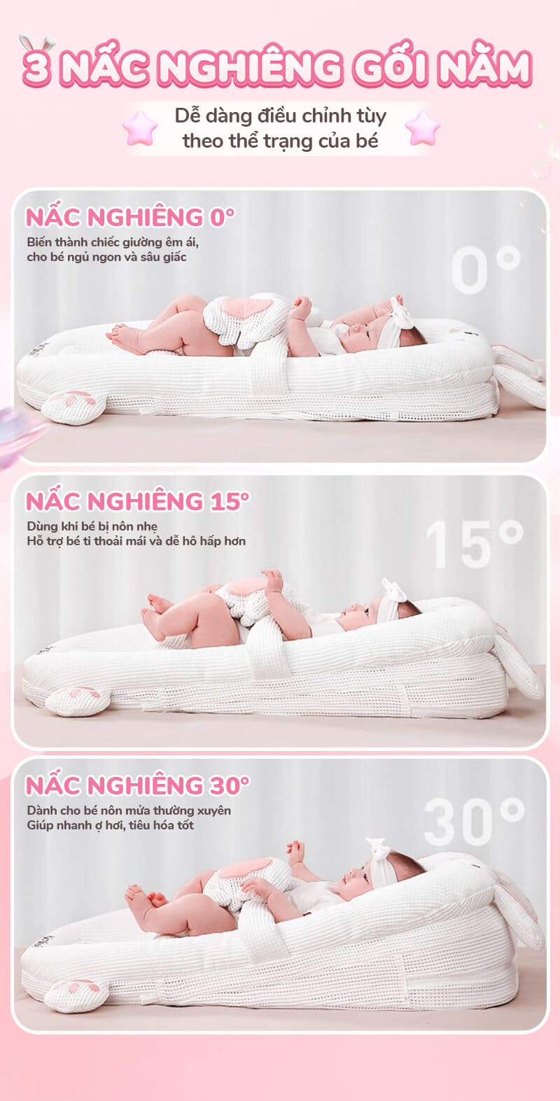 Gối chống trào ngược thỏ hồng Chilux